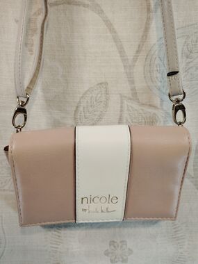 Nicole by Nicole Miller Blush & White Crossbody Wallet